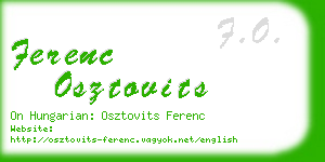 ferenc osztovits business card
